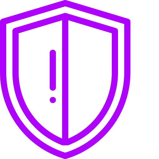 Un bouclier violet pour symboliser la protection des données personnelles